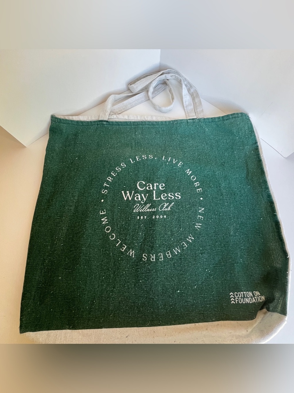 Care Way Less Green Canvas Tote -